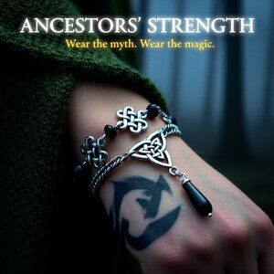 Celtic 2 Bracelet Set - Made to Order in Your Size! Wicca Goth Punk Grunge Pagan